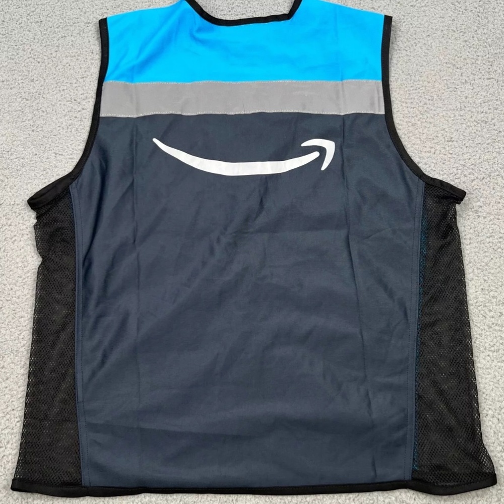 Amazon flex reflective safety vest employee Zip up XS/S NEW Open Package - Picture 2 of 3
